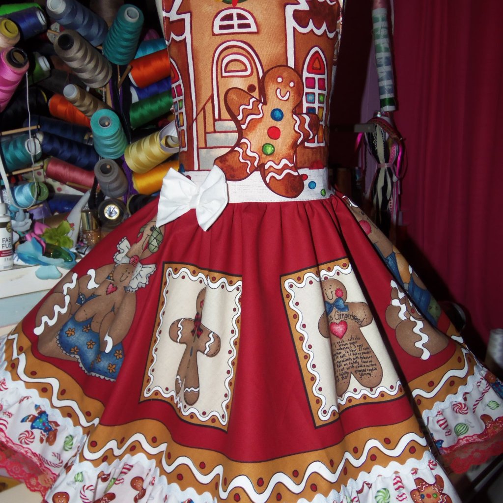 Gingerbread Ginger Cookies Dress Size 6t Ruffles Christmas